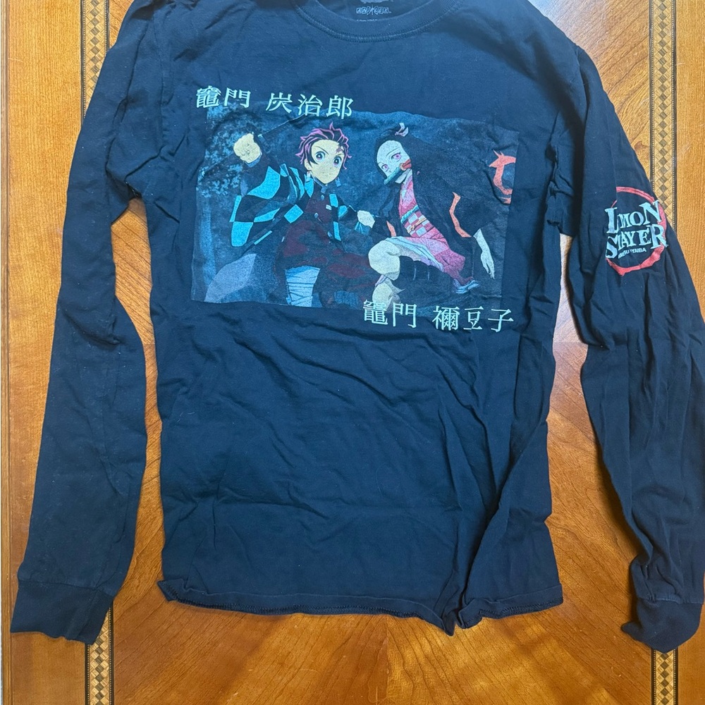 Demon Slayer Black Long Sleeve Kids Shirt